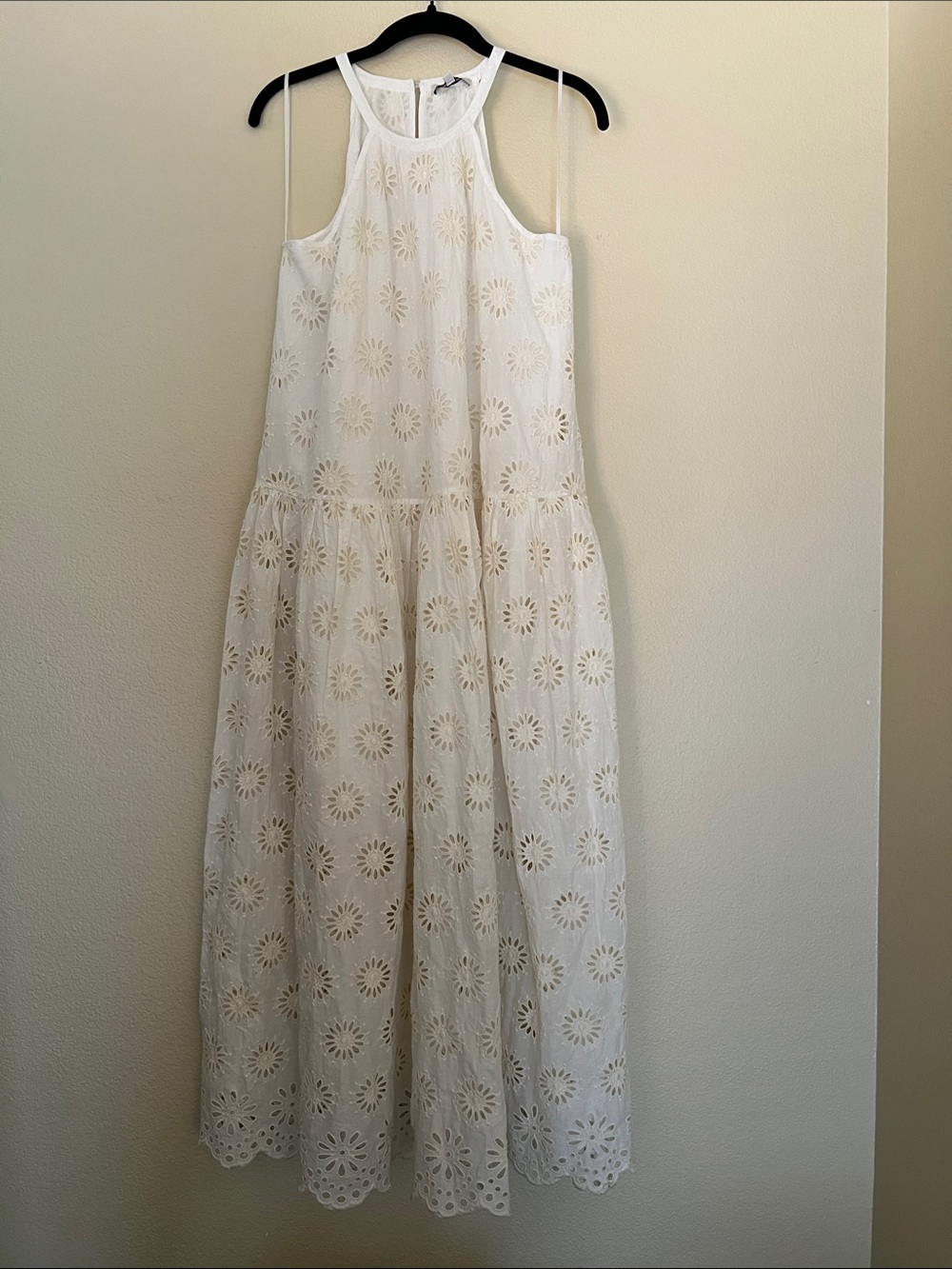Madewell White Eyelet Halter Maxi Dress